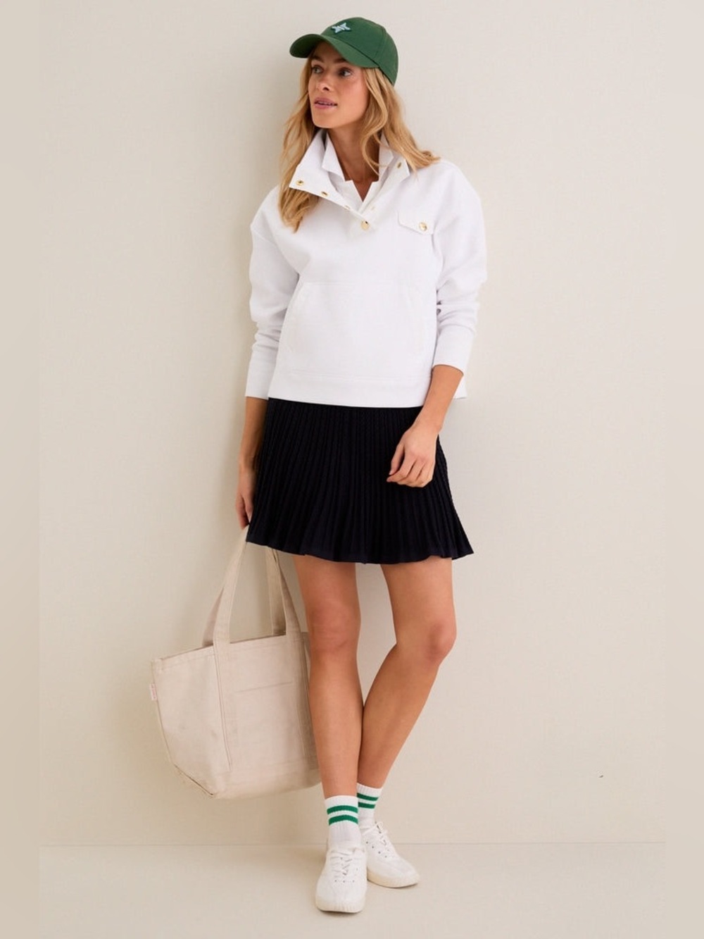 TUCKERNUCK SPORT White Snap Neck Bailey Pullover | NWT | Size Small - Picture 3 of 11